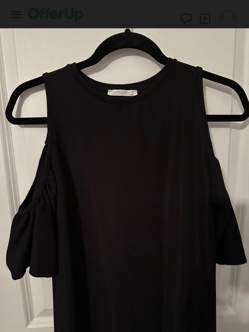 Zara Black Cold-Shoulder Dress